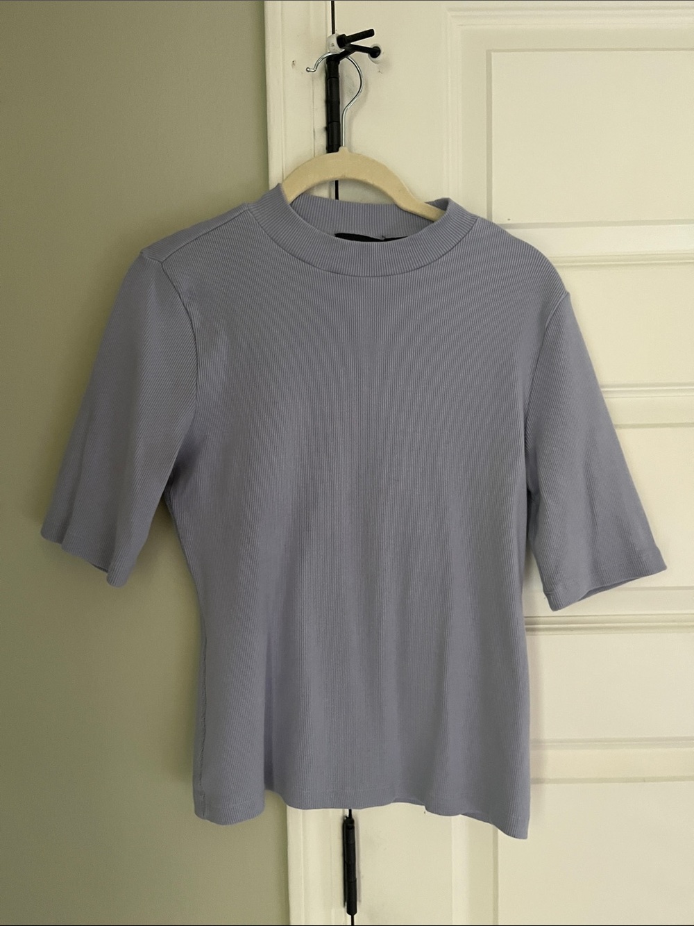 Maeve Light Lavender Short Sleeve Knit Top